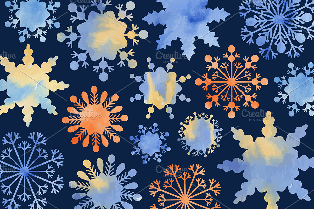 Christmas fantasy. Set snowflakes2, a Decorative Illustration by BrushArtDesigns (Photo 5 of 9)