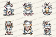 Coquette Christmas Frog Clipart, an Illustration by DreamCafeArt (Thumbnail 5 of 7)