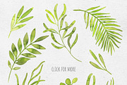Greenery. Watercolor set, a Decorative Illustration by Maria's little shop (Thumbnail 4 of 7)