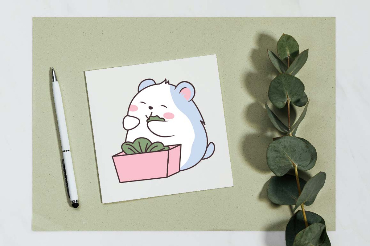 16 Cute Blue Hamster Mouse Character, an Animal Illustration by jongcreative (Photo 2 of 6)