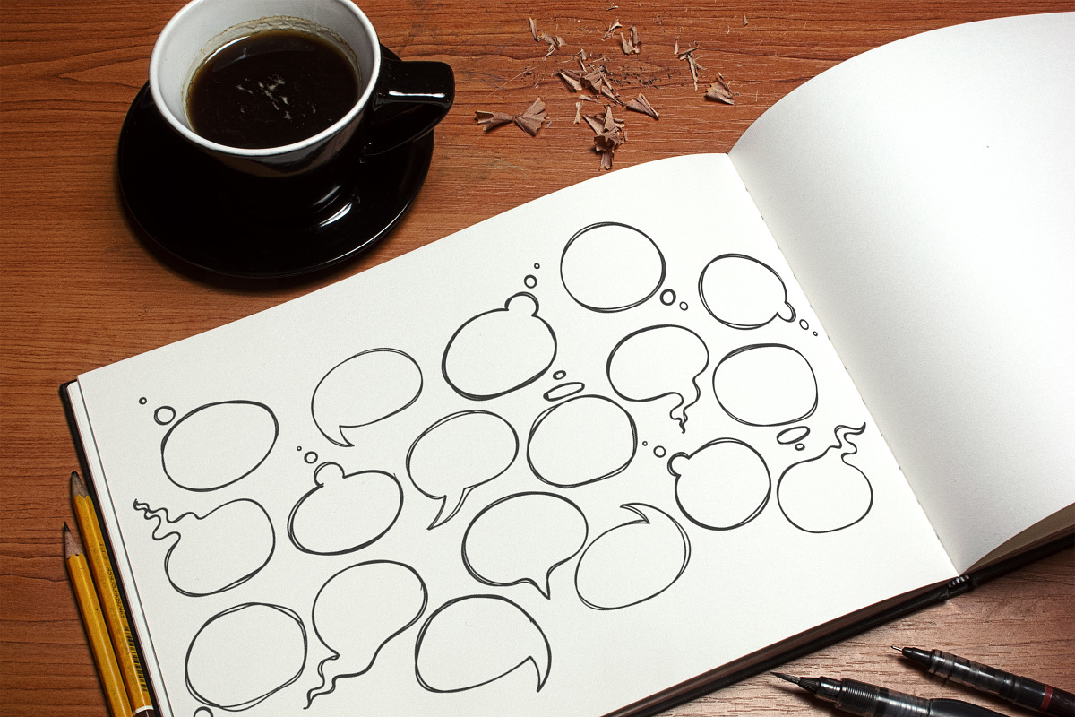 Hand drawn round speech bubbles, an Object Graphic by MaryHat Shop (Photo 2 of 5)