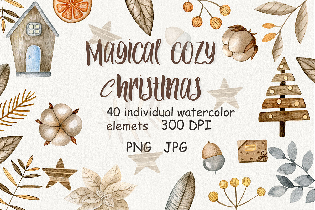 Magical cozy Christmas, a Decorative Illustration by ViolettaKh (Photo 1 of 7)