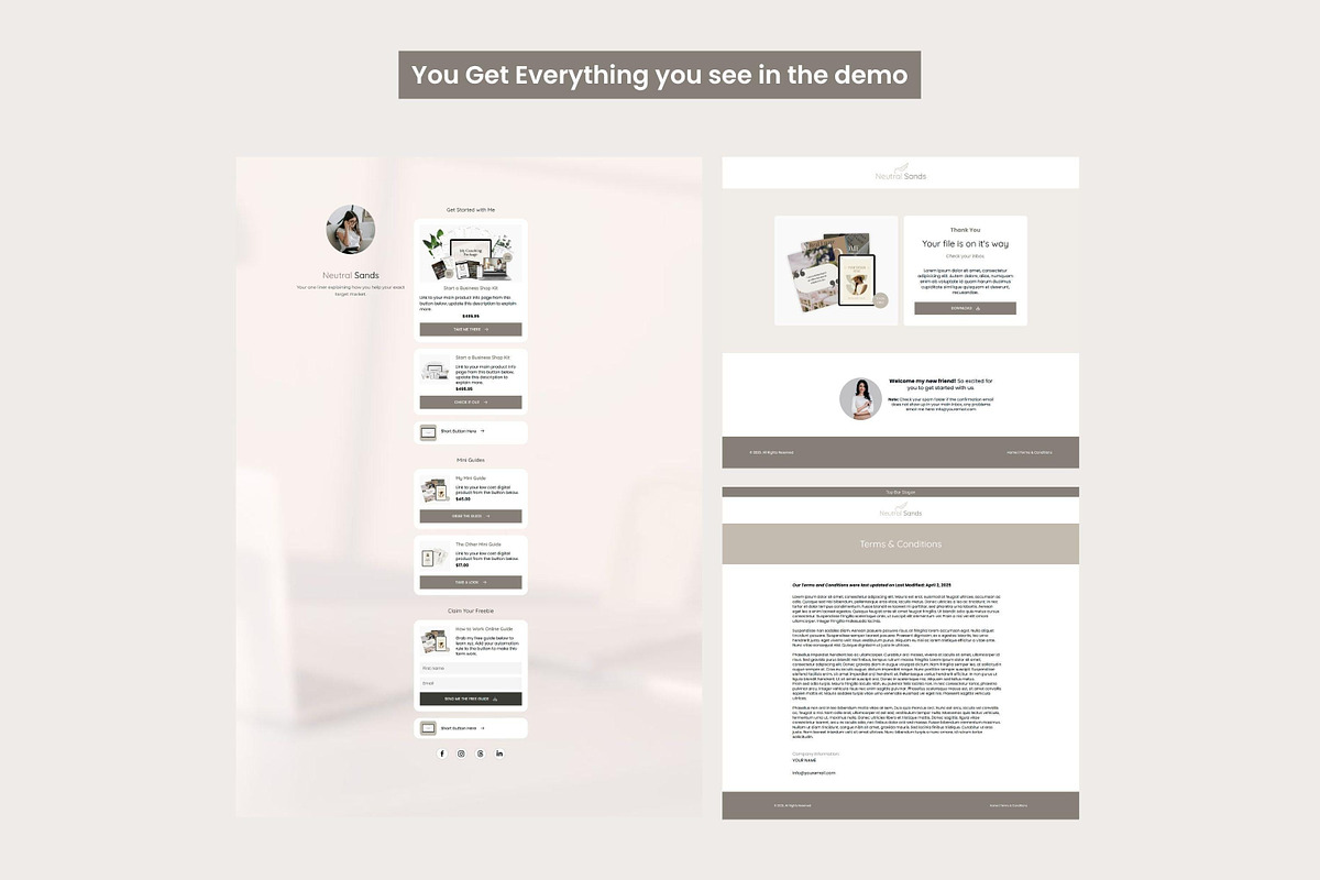 Systeme.io Neutral Sands Link in Bio, a Landing Page Template by Hayley's Digital Hub (Photo 5 of 10)