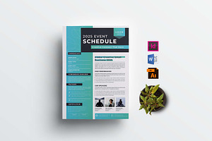 Event Schedule | MS Word & Indesign, a Flyer Template by design_hut