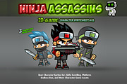 Ninjas Character Sprites 03, an Illustration by CreativeGameArt (Thumbnail 1 of 4)