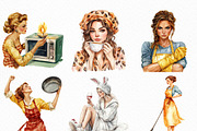 Watercolor Bad Housewife Clipart, an Illustration by Craft Nest (Thumbnail 3 of 6)