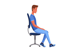 Incorrect back sitting, a Technology Illustration by Things for designers