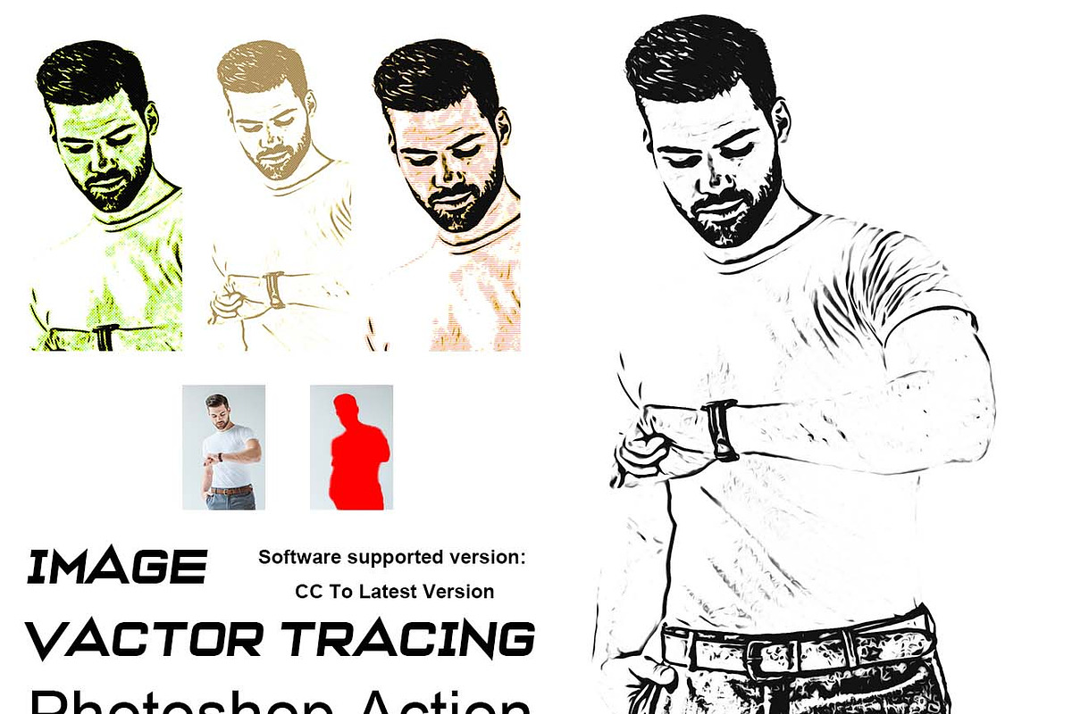 Image Vector Tracing Ps Action, an Action Add-On by Studio Retouch (Photo 1 of 10)