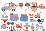 4th of July Clipart, Retro 4th july, a Decorative Illustration by TitaLivingArt (Thumbnail 3 of 9)