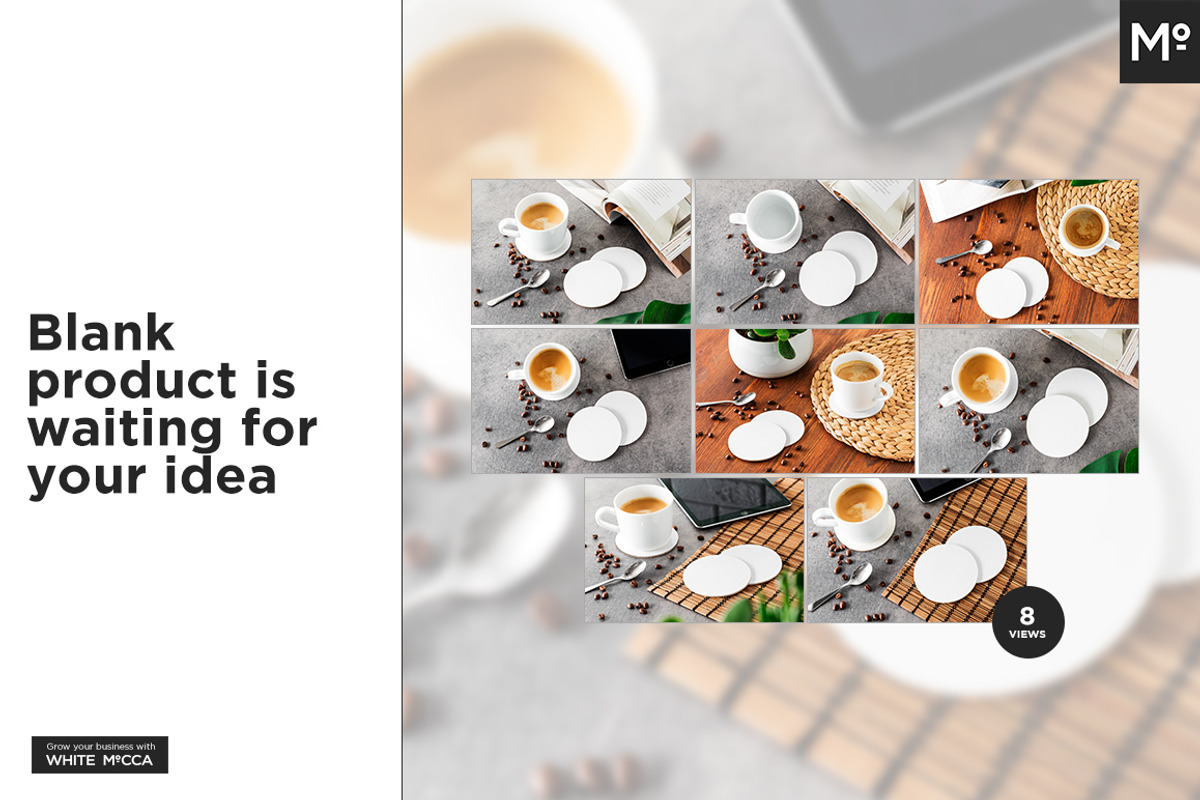 Round Coasters Mock-ups Set, a Cups & Container Mockup by Mocca Mockups Store (Photo 2 of 24)