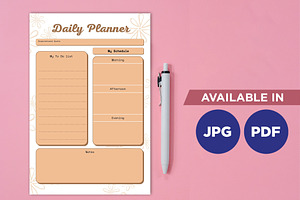 Undated Daily Planner Brown