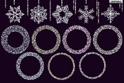 SNOWFLAKES Clipart + Backgrounds, an Object Graphic by MixPixBox (Thumbnail 7 of 10)