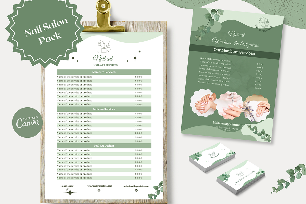 Nail Salon Promo Canva Templates, a Marketing Template by PaolaroiDesign (Photo 2 of 6)