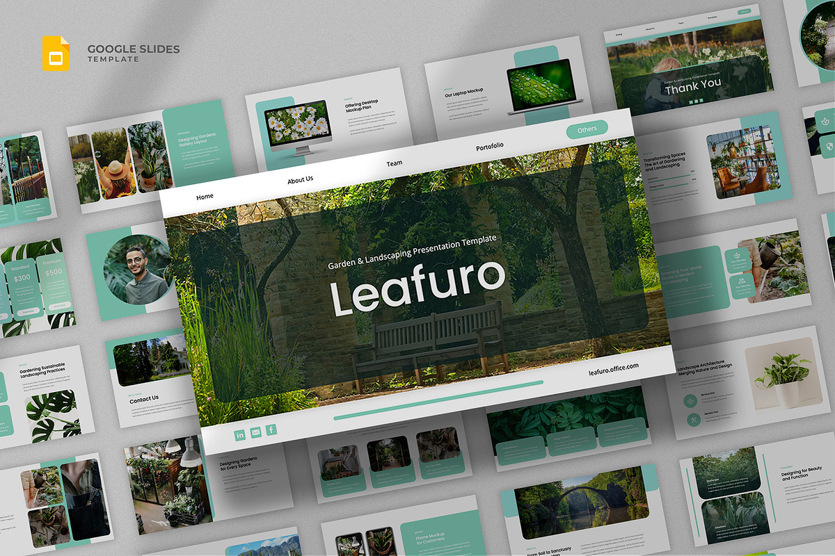 Gardening Landscaping Google Slides, a Presentation Template by fluffstudio (Photo 1 of 5)