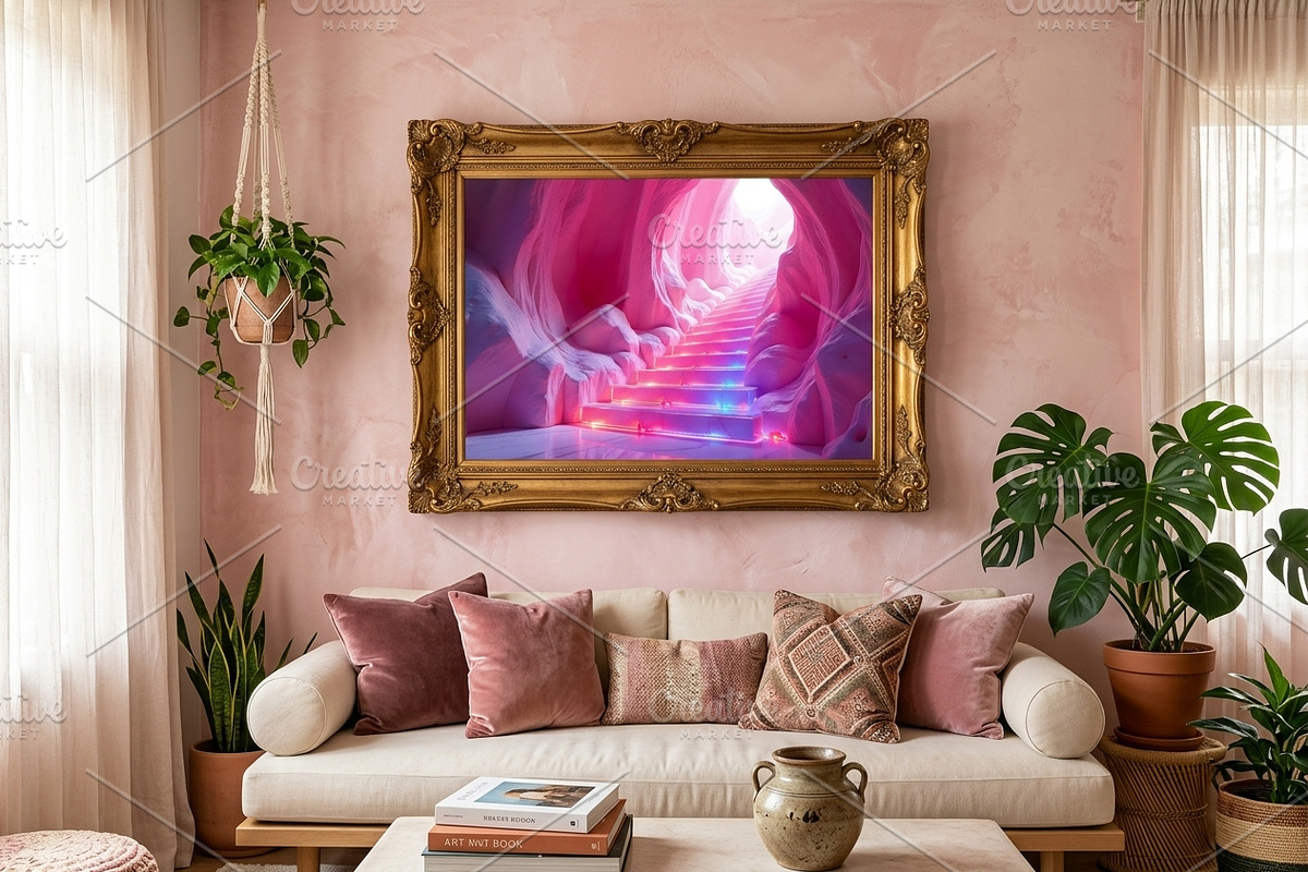 Pink Ice Cave Stairs Background JPG, a Background Graphic by Aura Canyon HQ (Photo 4 of 7)