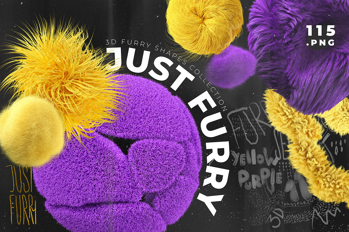Just Furry - 3D shapes collage set, an Object Graphic by KAT (Photo 1 of 11)