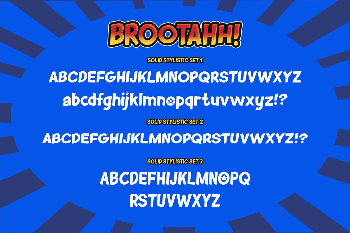 Brootahh Comic Typeface, a Sans Serif Font by alit design (Photo 7 of 16)