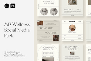 Wellness Social Media Pack Canva PS