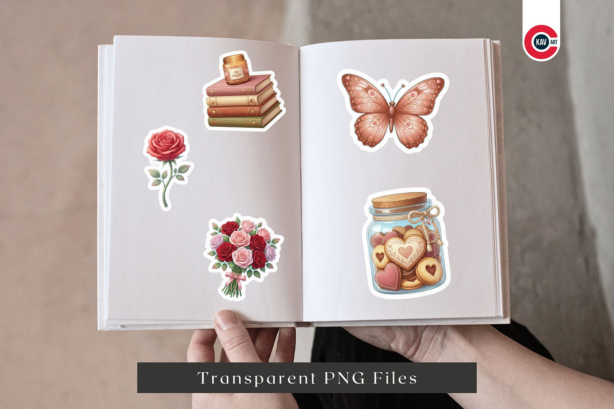 Cozy Valentine Romantic Clipart, an Object Illustration by C-Kav (Photo 5 of 14)