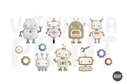Robots cliparts, an Object Graphic by vatrushkaprint_store (Thumbnail 2 of 4)