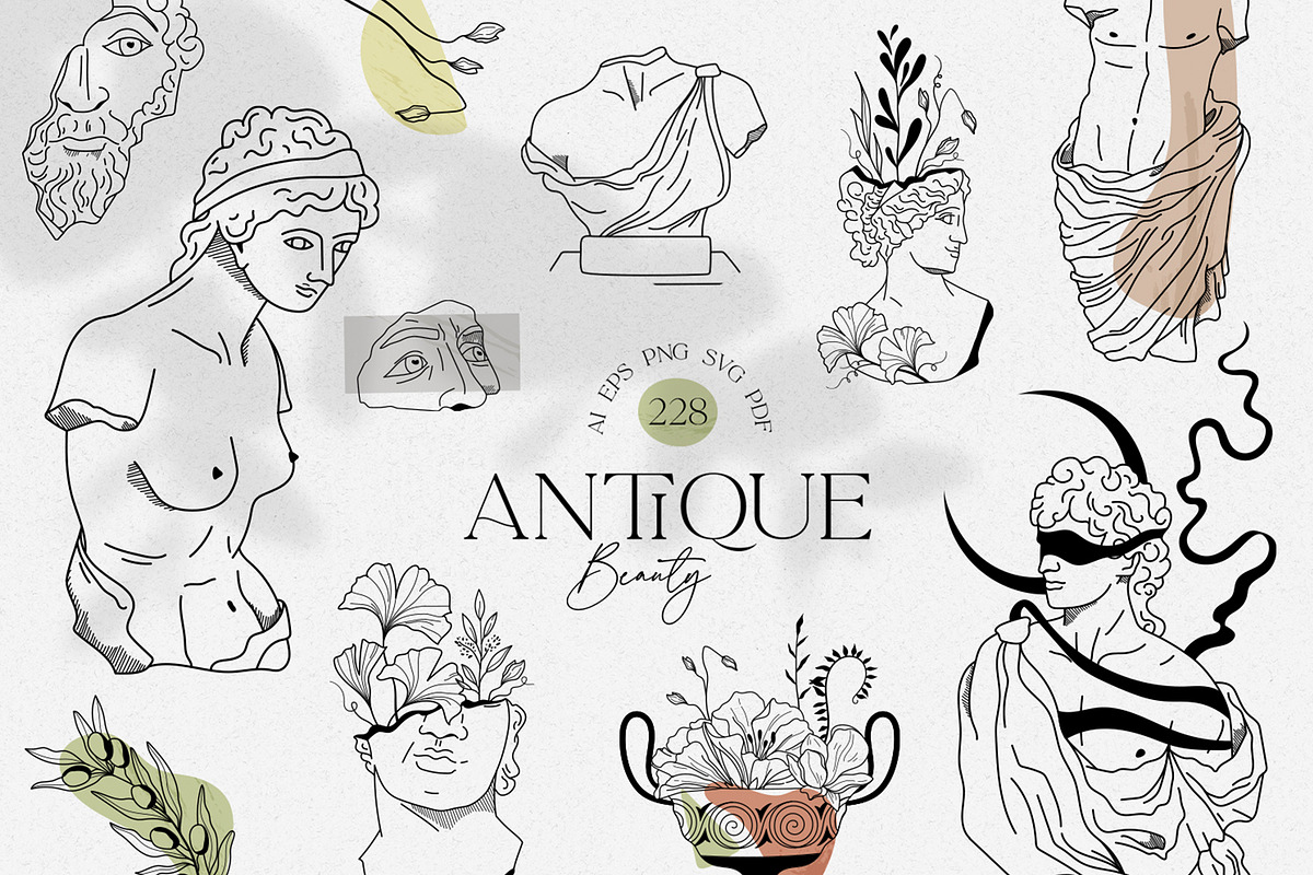 Antique greek beauty - designs kit, a Person Illustration by My Space Garden (Photo 1 of 19)