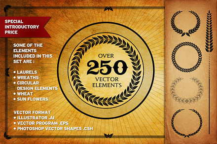 Over 250 Vector Decorative Elements