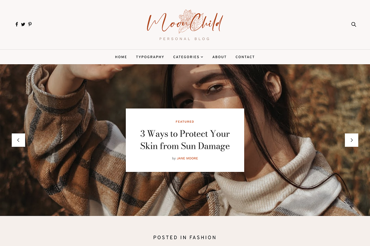 Fashion Blogger Template - MoonChild, a Websites & App Template by ThemeShine (Photo 1 of 4)