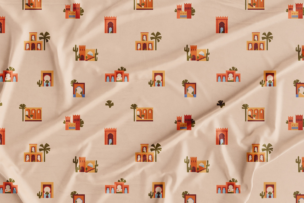 Morocco architecture set, background, a Decorative Illustration by Good Studio (Photo 11 of 19)