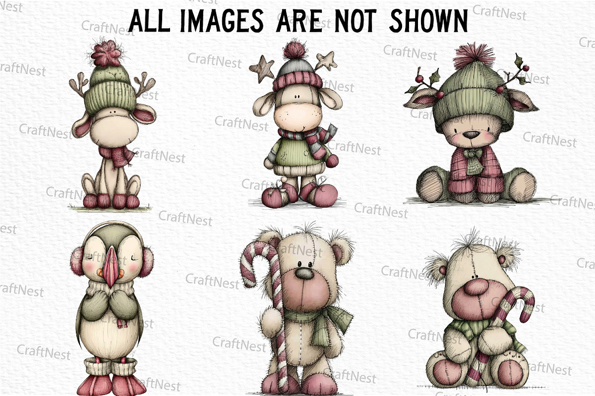 Whimsical Winter Animals Clipart, an Illustration by Craft Nest (Photo 4 of 6)