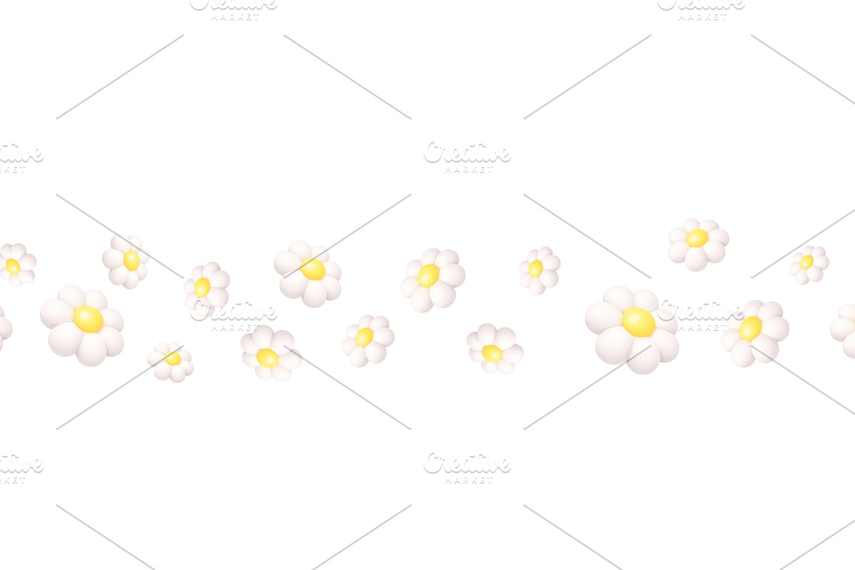 Seamless pattern of white daisy, an Object Illustration by GraphiShop