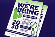 Green Hiring Designer Flyer Set, a Flyer Template by graphicook (Thumbnail 2 of 3)