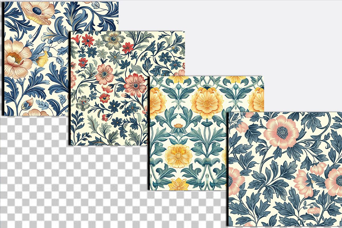 Vintage William Morris Style Floral, a Pattern Graphic by SVGArt (Photo 8 of 9)