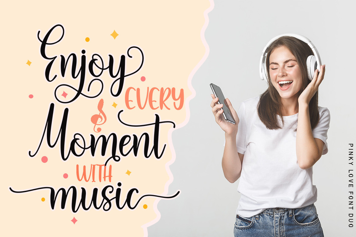 Pinky Love, a Script Font by Soft Creative (Photo 5 of 10)