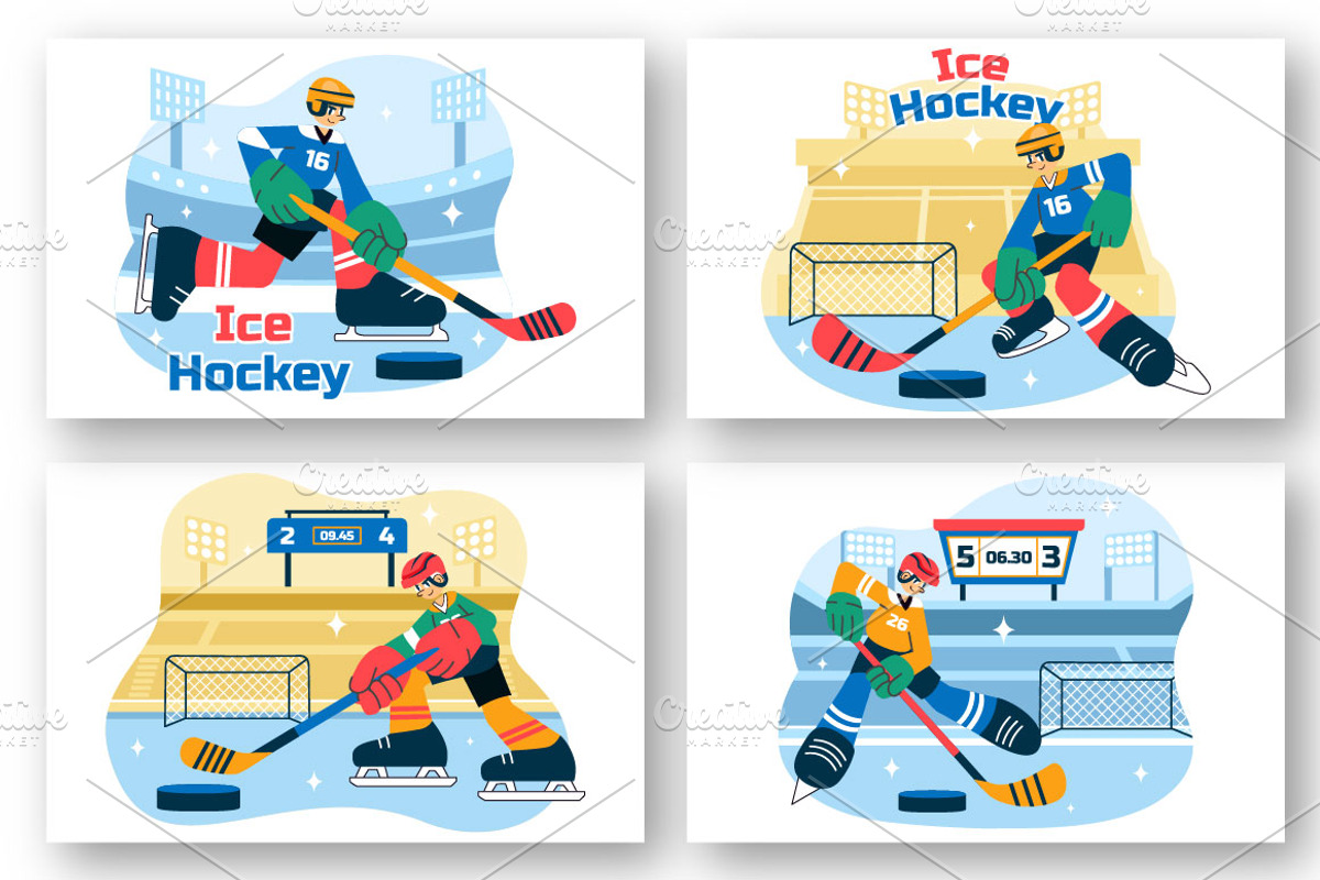 10 Ice Hockey Player Illustration, a Sport Illustration by denayunebgt (Photo 3 of 4)
