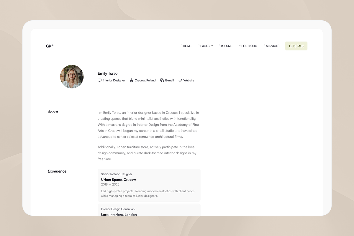 Intero – Interior Designer Portfolio, a Landing Page Template by Hue Supply (Photo 4 of 4)