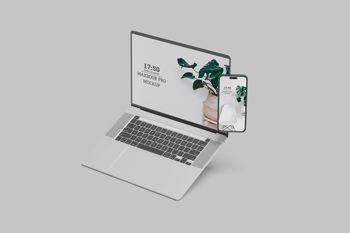 Macbook pro & iPhone 14 Pro mockup, a Mac Mockup by mahhyud (Photo 10 of 11)