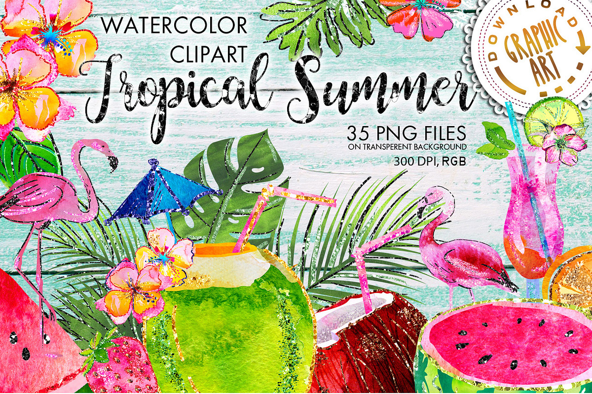 Tropical Summer Clip Art, a Texture Illustration by Download Graphic Art (Photo 1 of 6)
