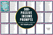 500+ Etsy Passive Income Prompts, a Stationery Template by Shumaya (Thumbnail 1 of 6)
