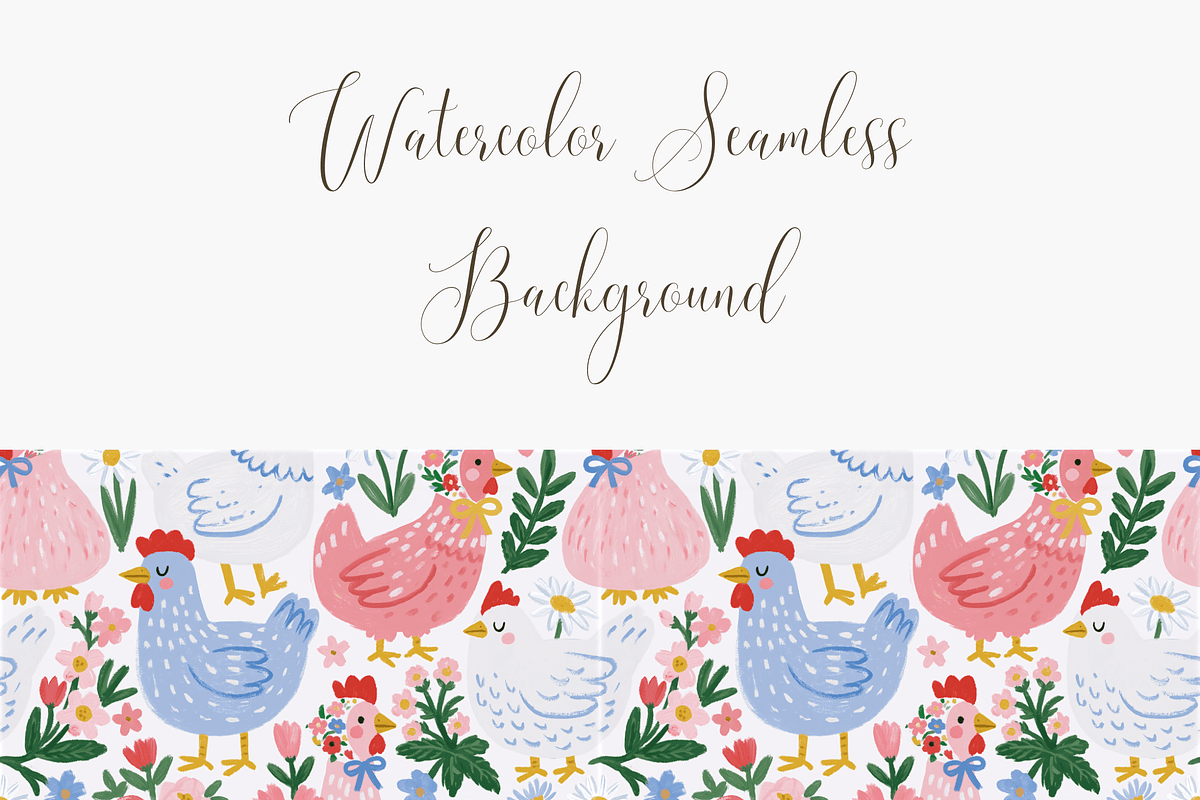 Whimsical Chickens Seamless Pattern, a Pattern Graphic by Pati Charm Studio (Photo 3 of 6)