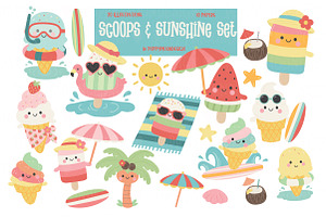Summer treats clipart & paper set