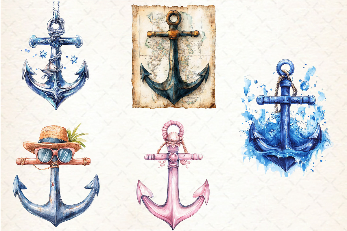 Summer Anchor Clipart, an Illustration by Libby Wishes (Photo 3 of 4)