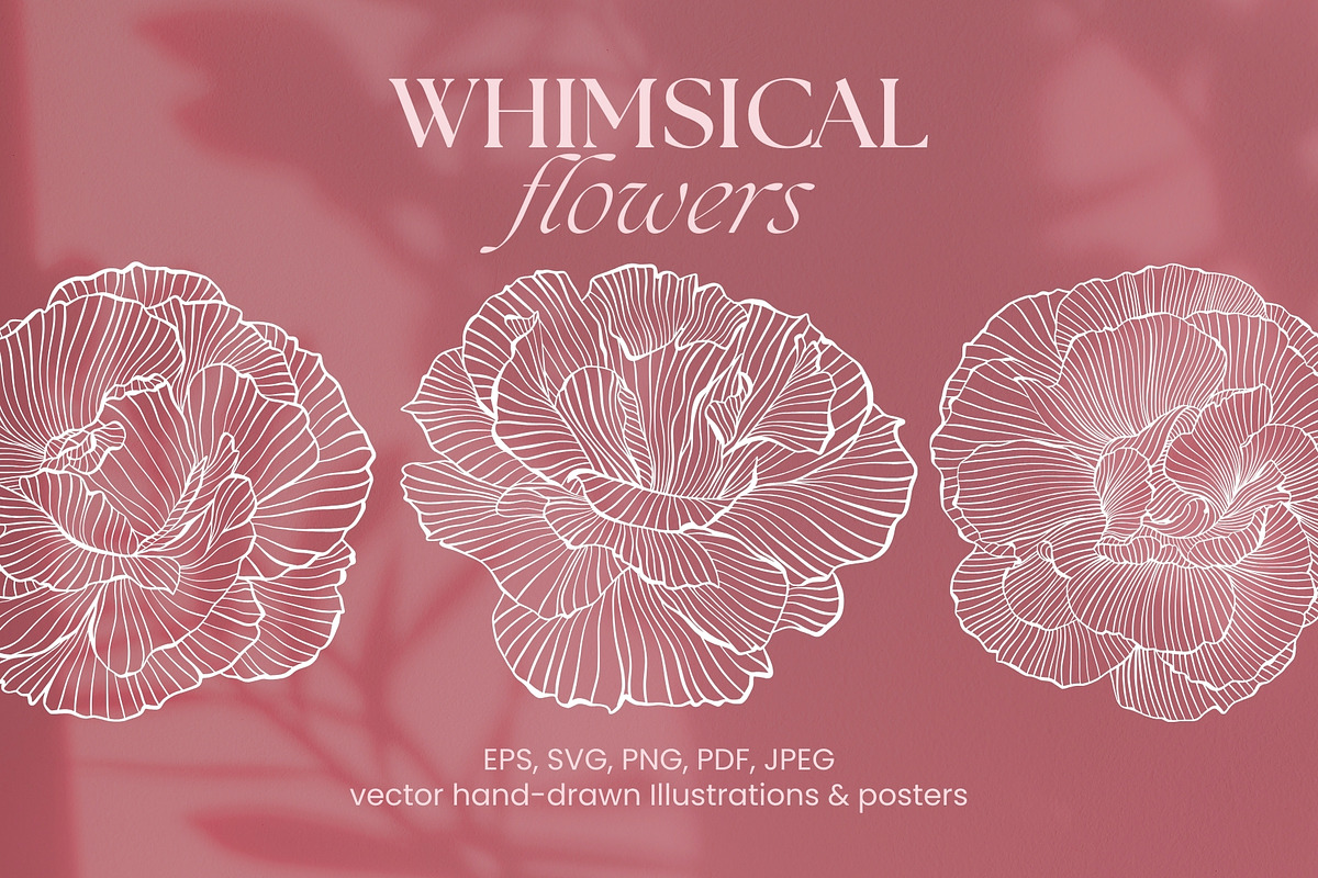 Whimsical Flowers Collection, a Decorative Illustration by ilonitta (Photo 1 of 12)