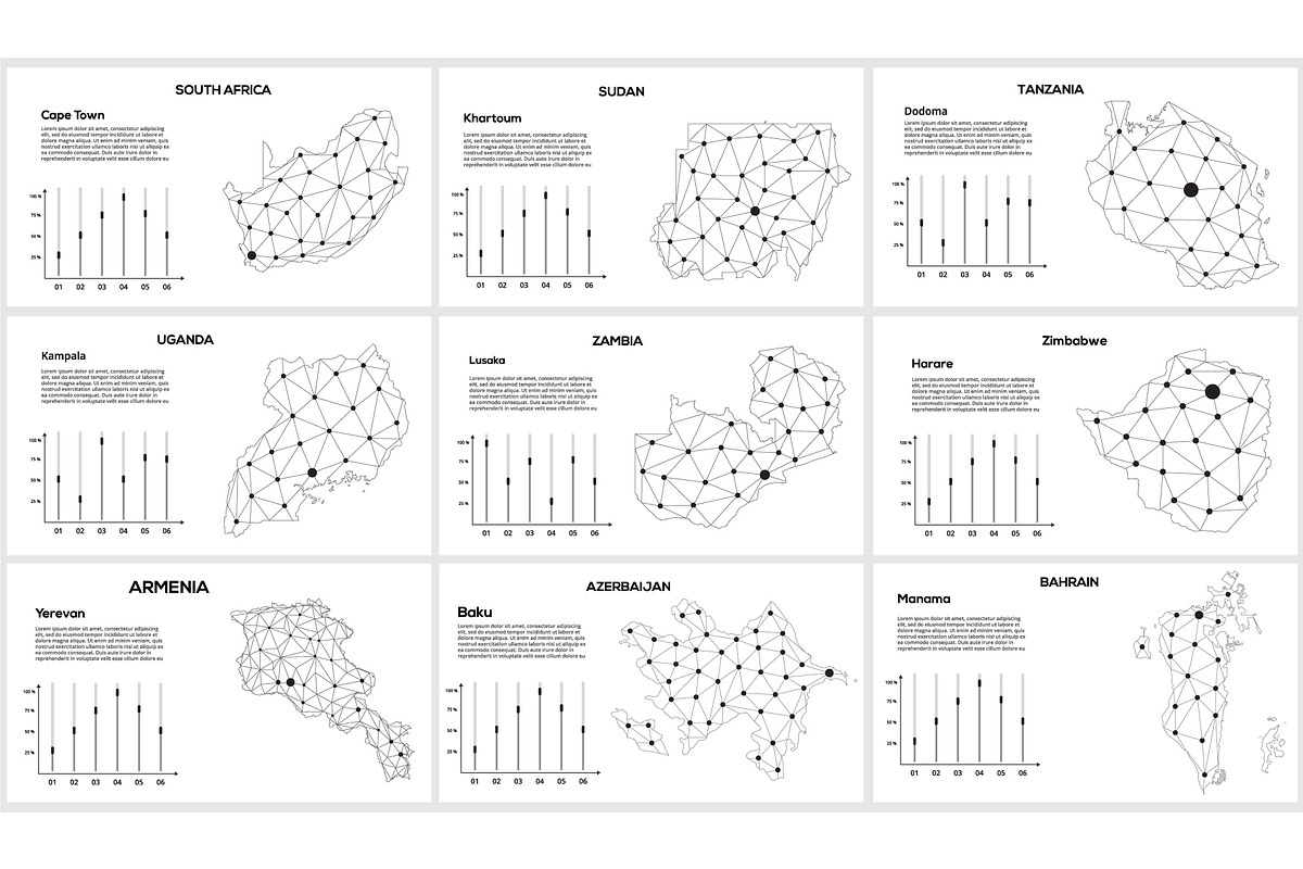 Maps line Presentation Template preview 6