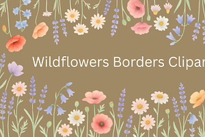Botanical Spring Flower Border PNG