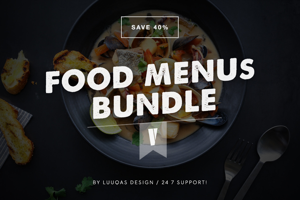 Food Menus Bundle 5, a Brochure Template by Luuqas Design (Photo 1 of 5)