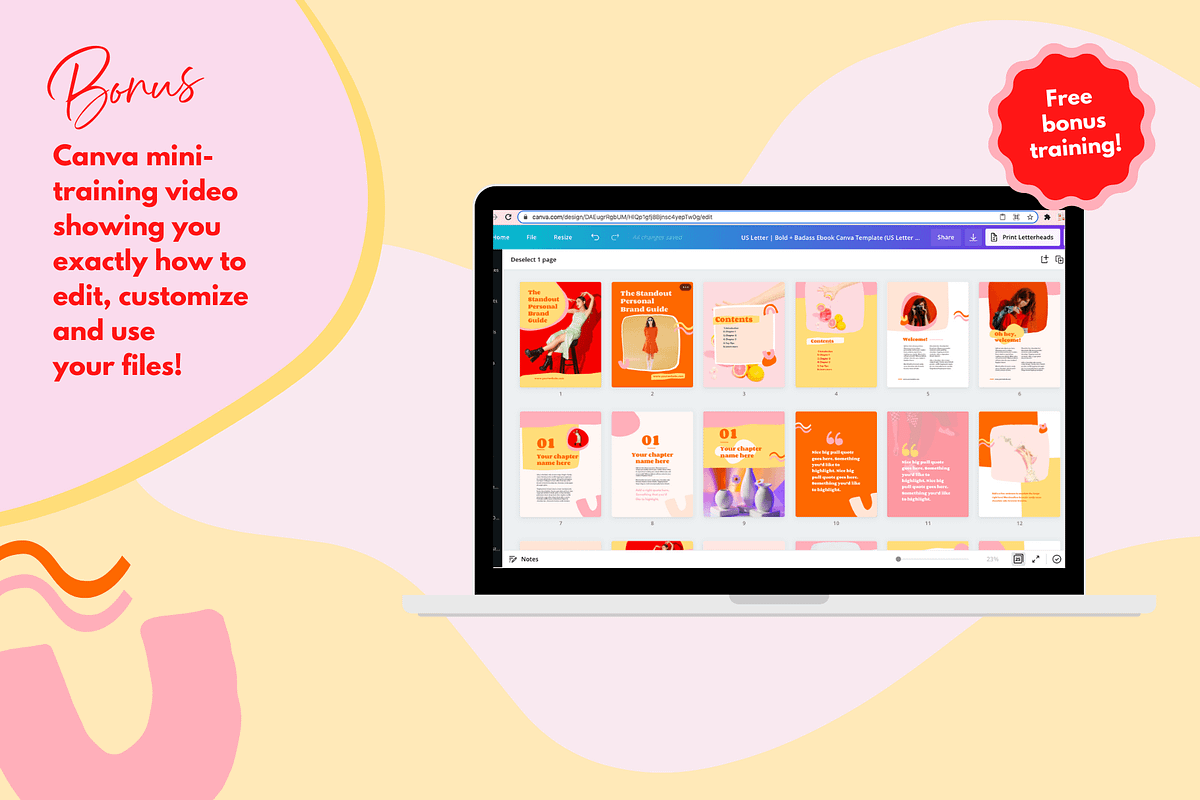 Bold & badass | Colorful Canva Ebook, a Magazine Template by Kurly Creative (Photo 11 of 12)