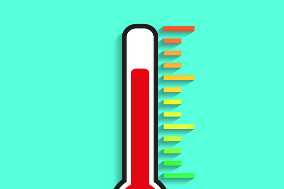 Icon Thermometer On Different