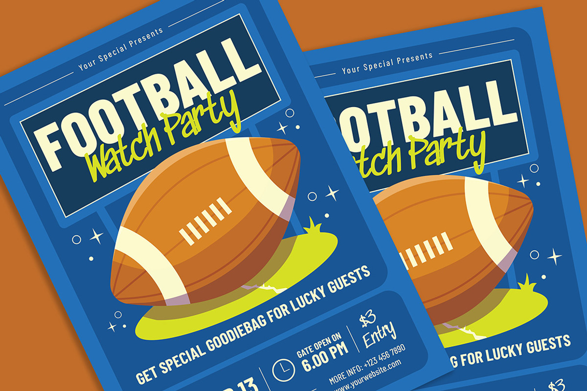 Football Watch Party Flyer, a Flyer Template by Gumico Studio. (Photo 3 of 3)