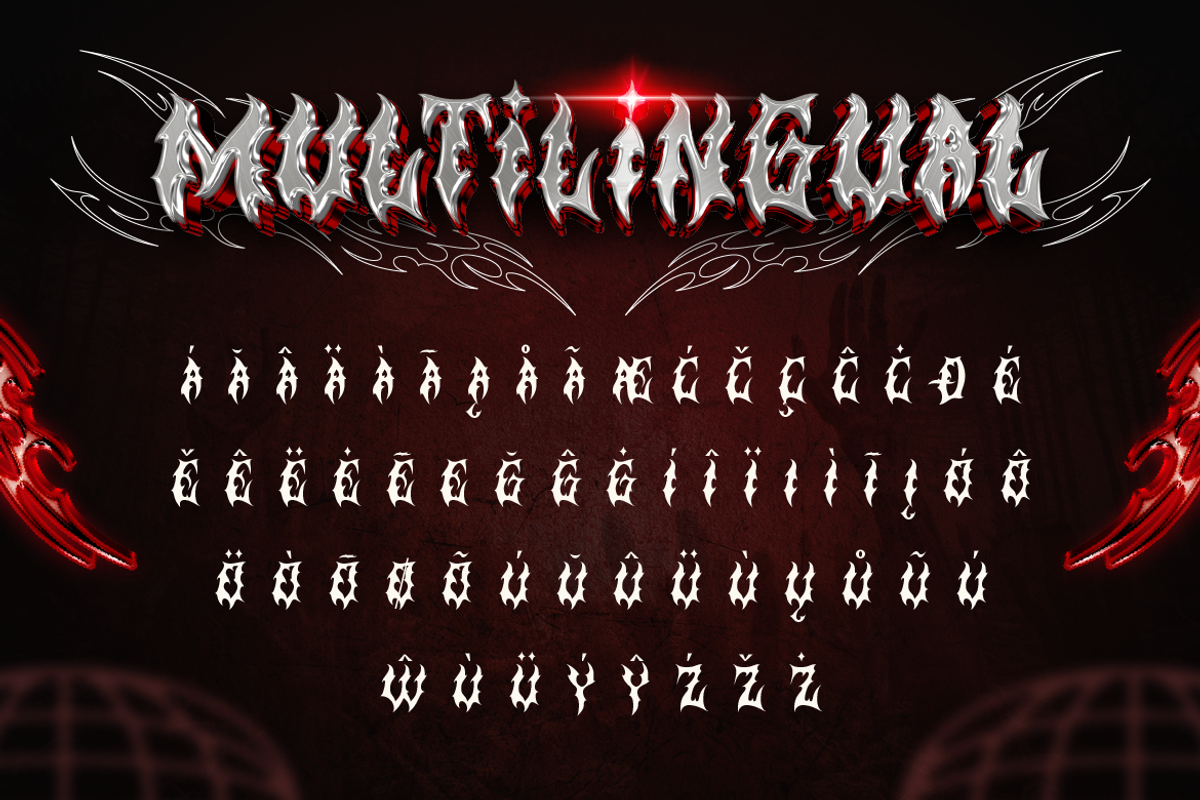 Slavice - Tribal Metal Font, a Blackletter Font by Burntilldead (Photo 9 of 10)