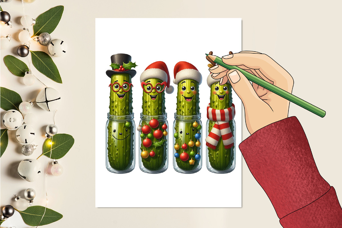 Christmas Pickles Clipart, an Illustration by designcity5 (Photo 5 of 8)